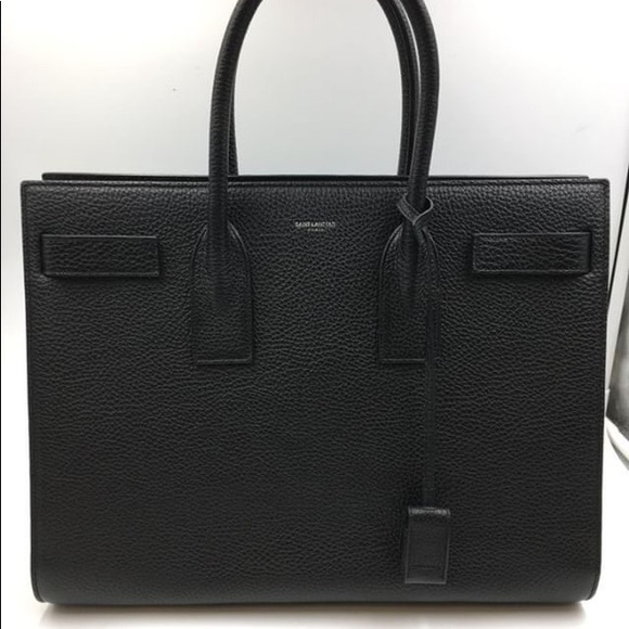 Black Saint Laurent Leather Tote - Picture 2 of 4